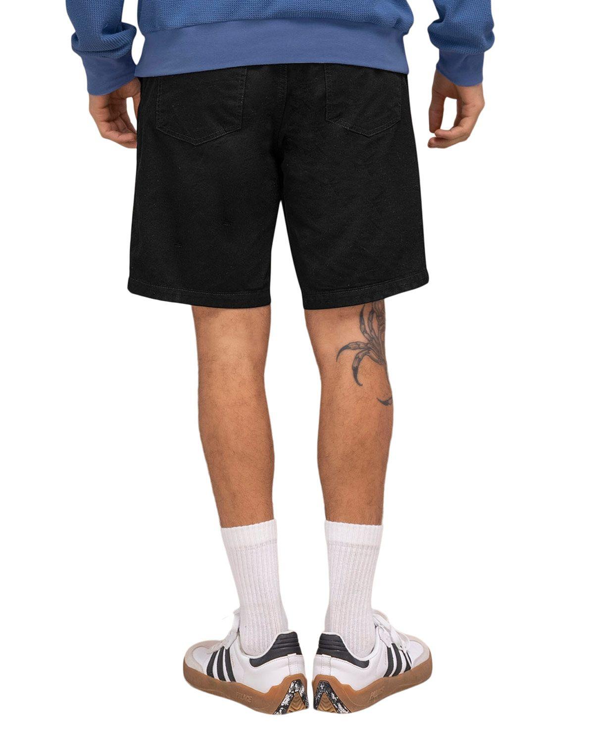Leo Bermuda con resorte y tira para ajustar en cintura M3046 Negro-1