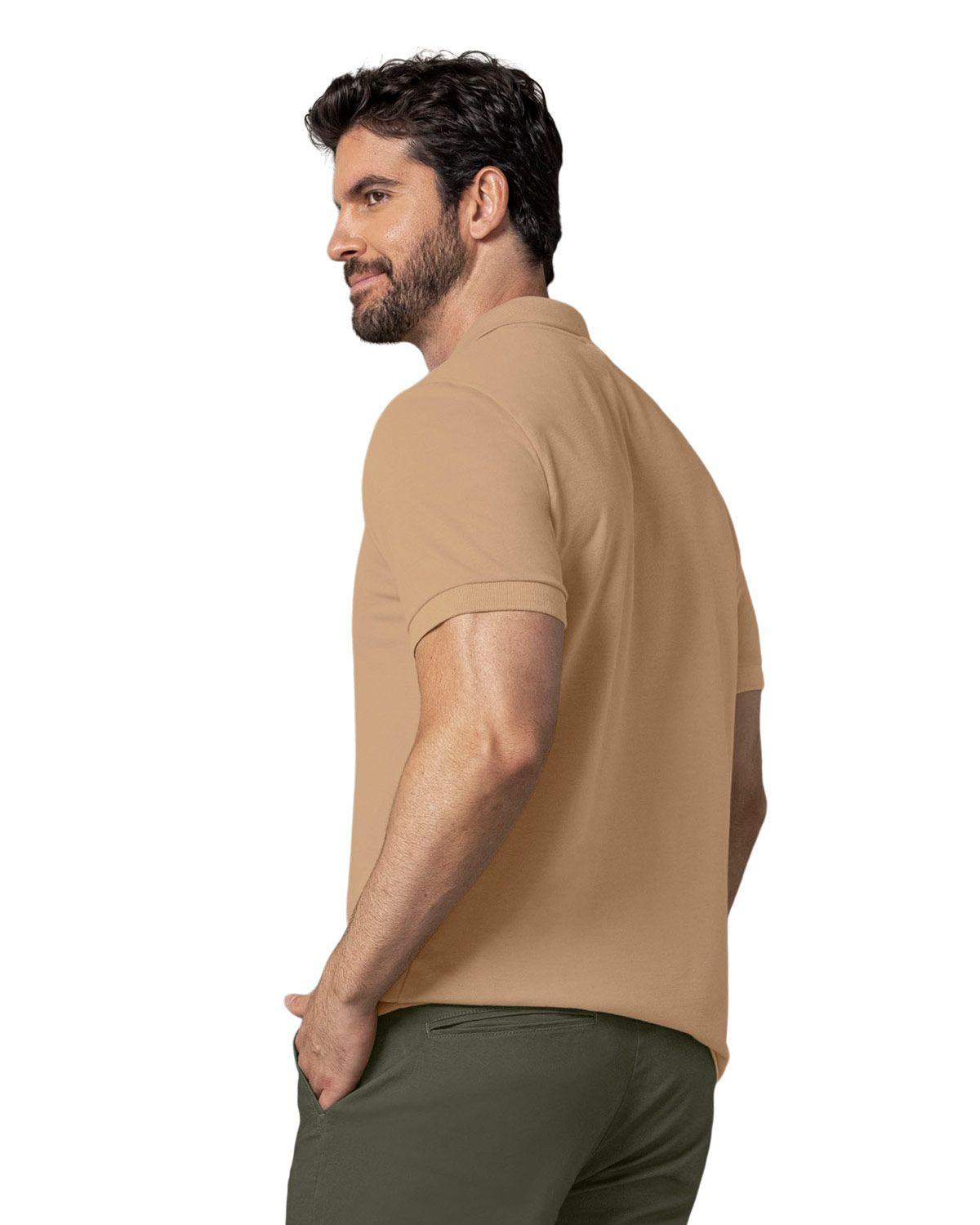 Leo Camiseta tipo polo manga corta masculina M3115 Camel-1