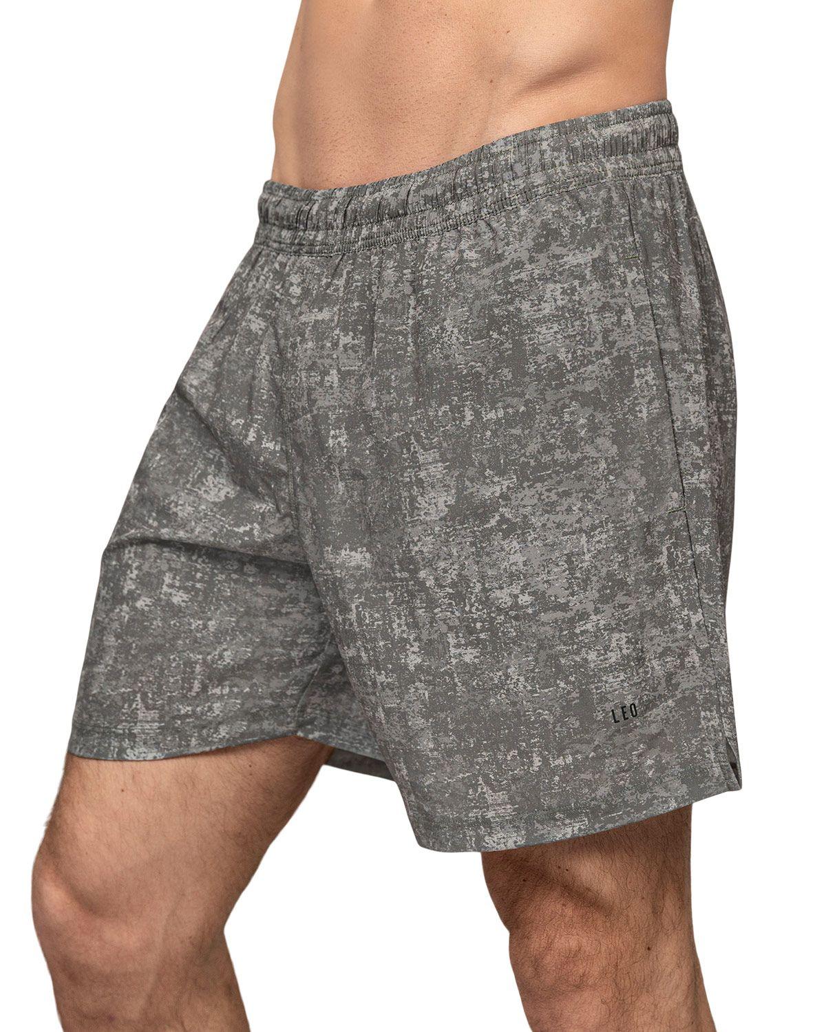 Leo Ropa Deportiva Masculina Pantaloneta 518014N Estampado Gris-0