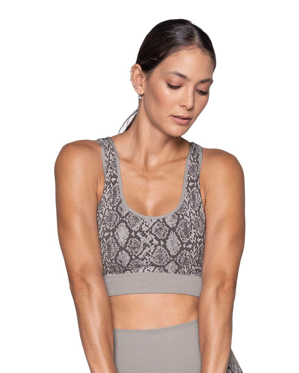 Leonisa Ropa Deportiva Top 195369 Estampado Piton Gris-0