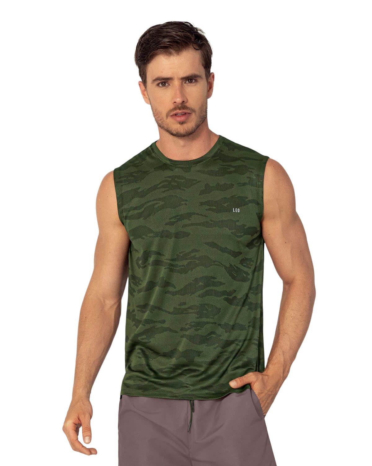 Ropa Deportiva Masculina Camiseta 508023 Verde Estampado-0
