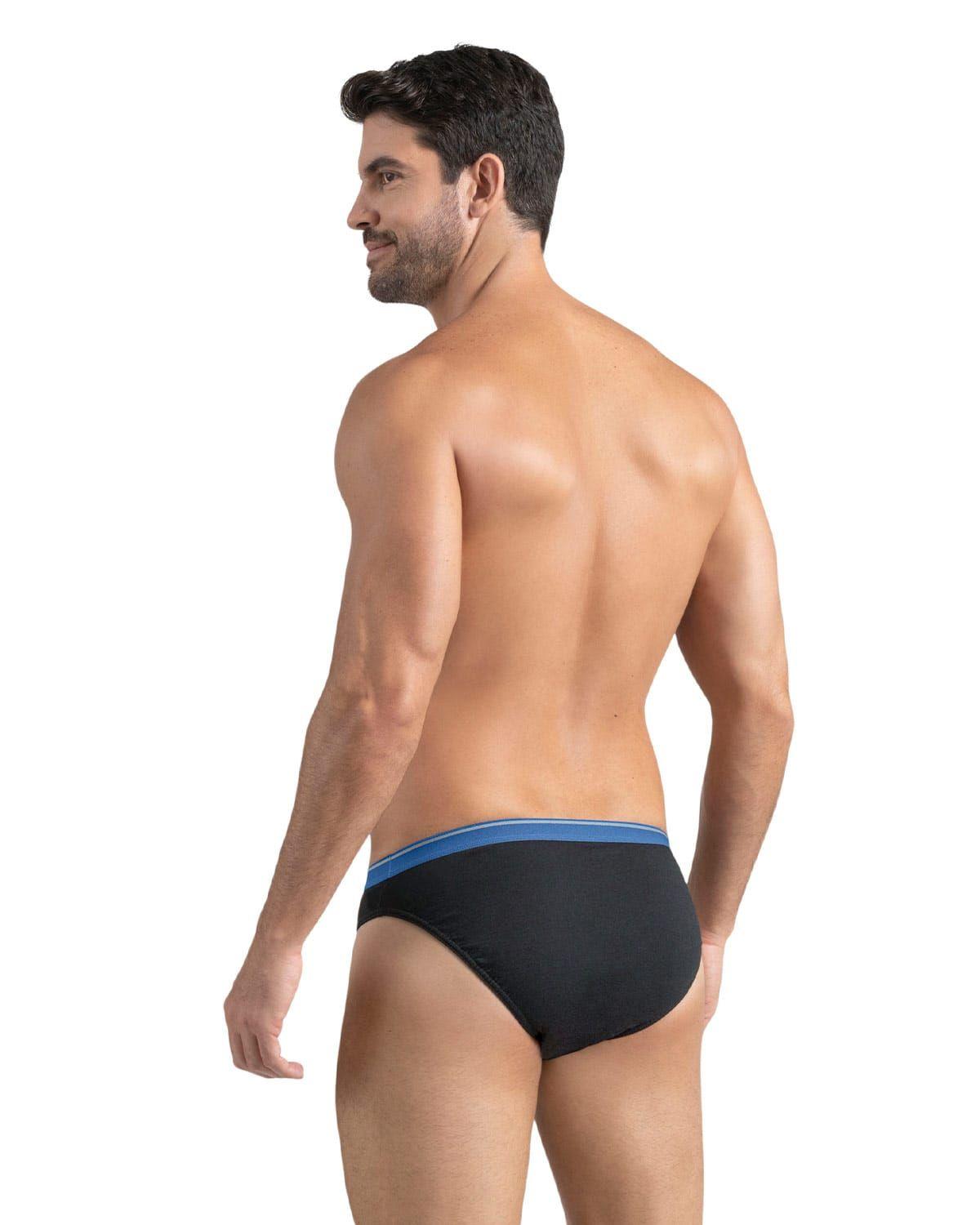 Ropa Interior Masculina Pantaloncillo 33180X3 Negro Rojo-1