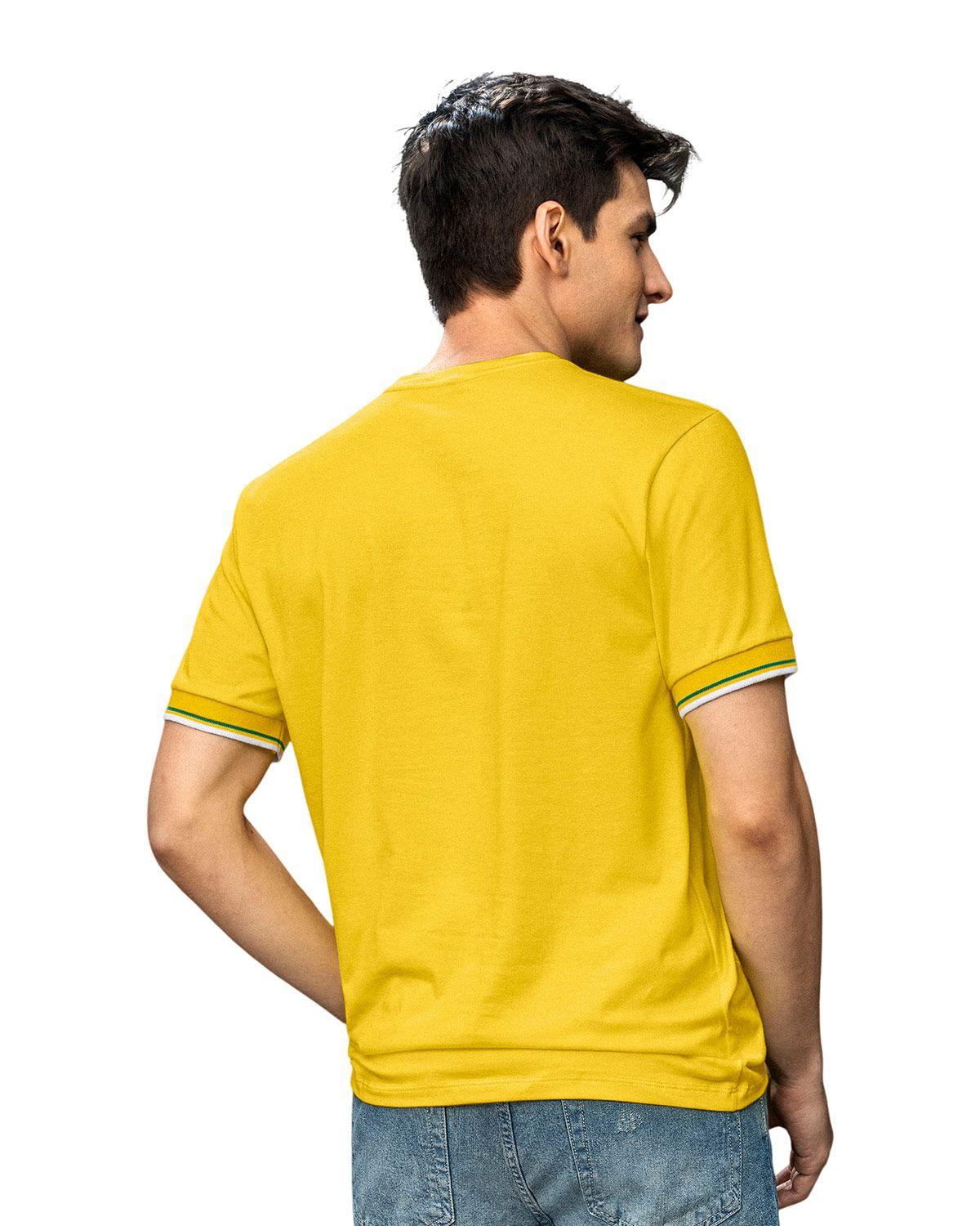 Leo Camiseta cuello redondo manga corta M2898 Amarillo-1
