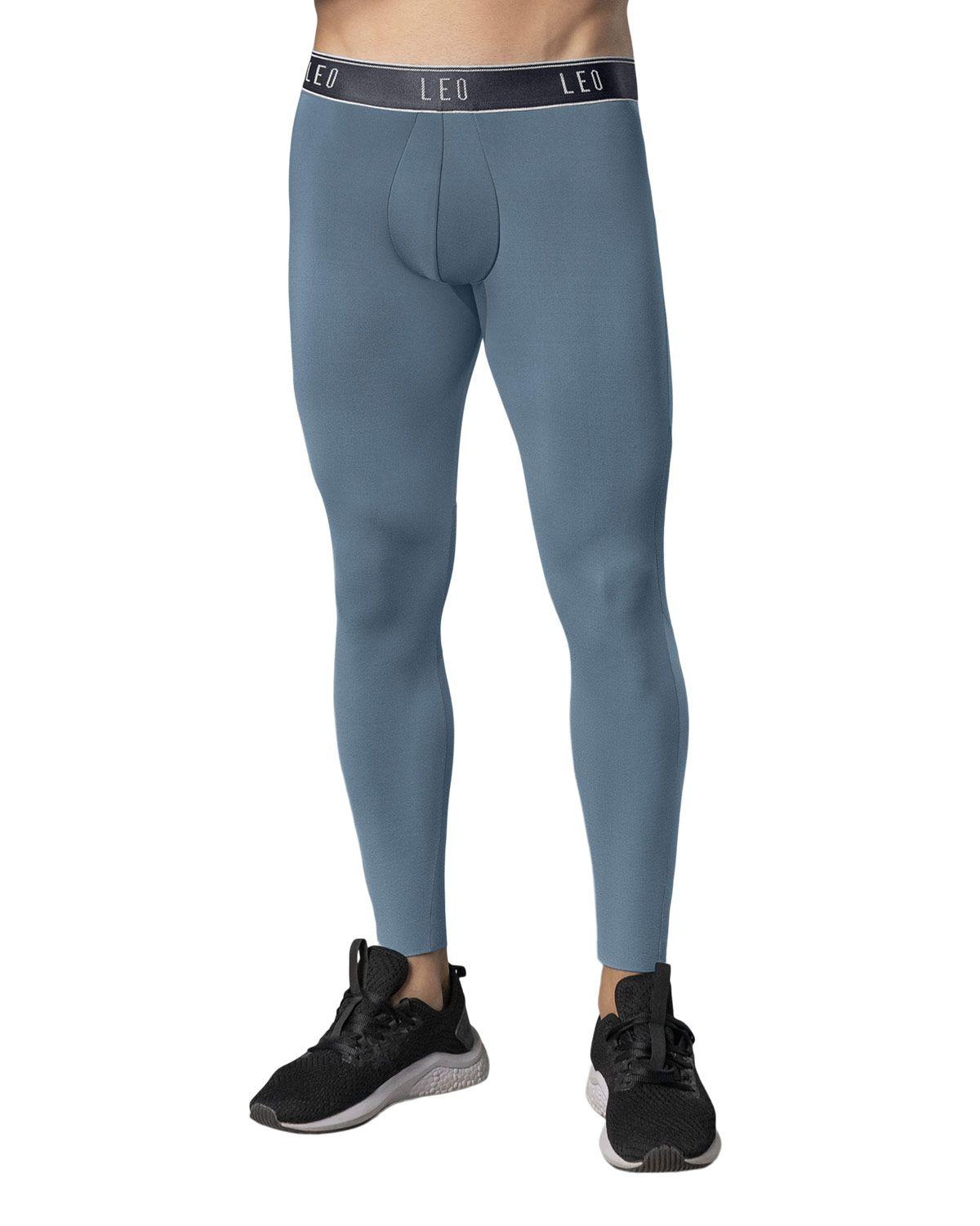 Leo Boxer Masculino Largo 033314 Azul Grisaceo-0