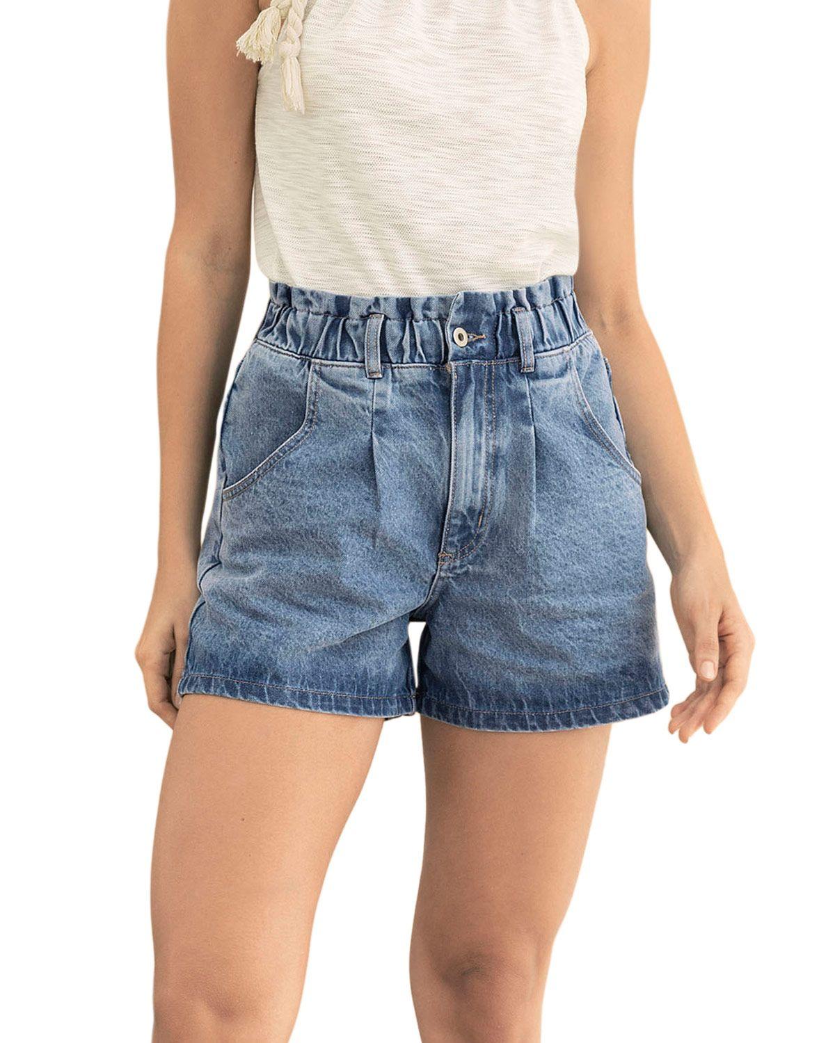Leonisa Short corto tiro alto con bolsillos funcionales F6432 Indigo-0