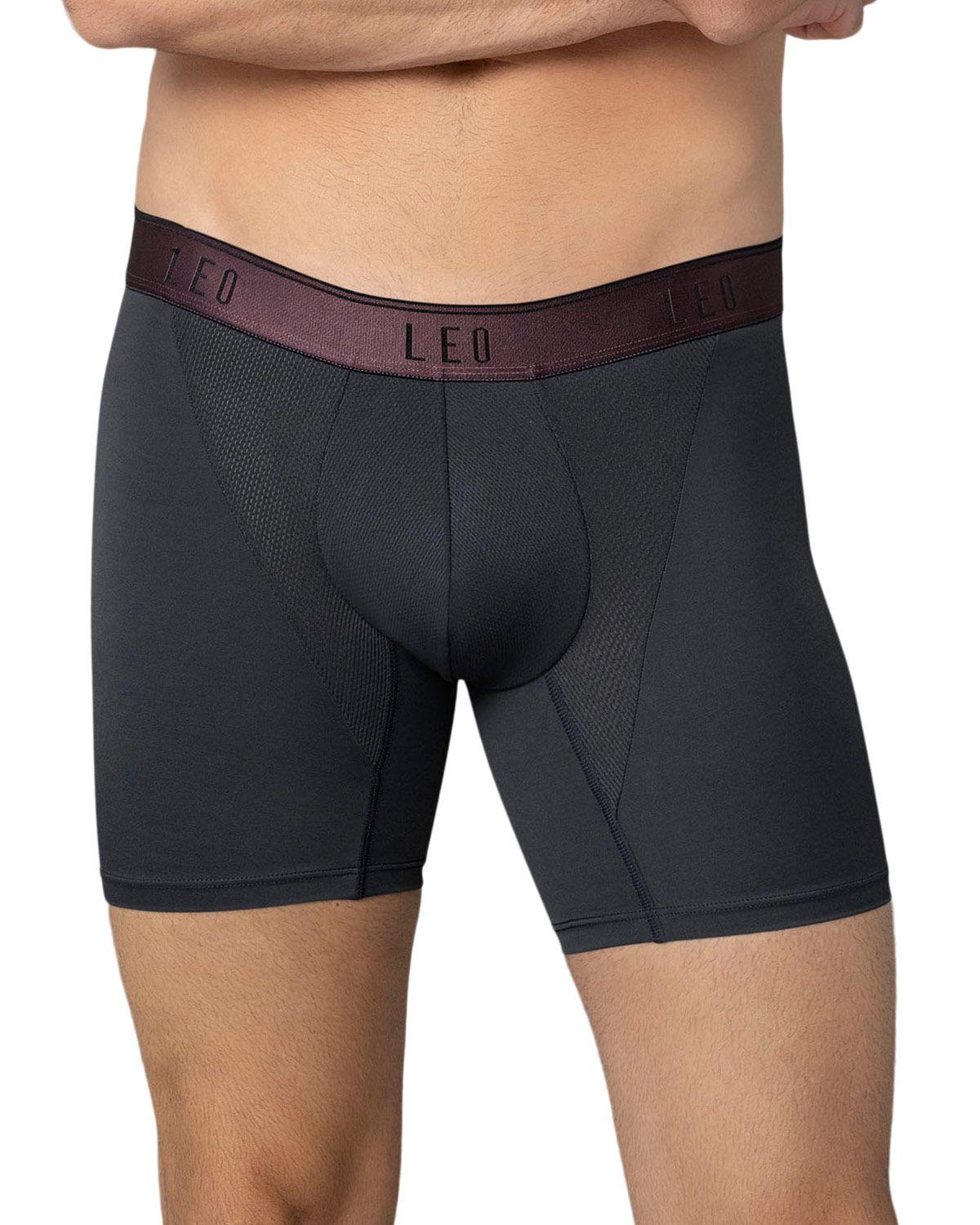 Leo Boxer Masculino 033354 Gris/Elastico Vino Metalizado-0