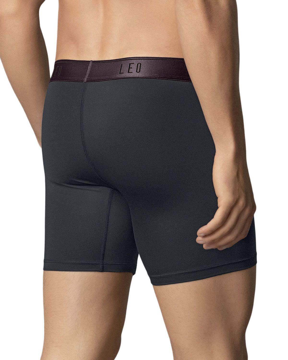 Leo Boxer Masculino 033354 Gris/Elastico Vino Metalizado-1