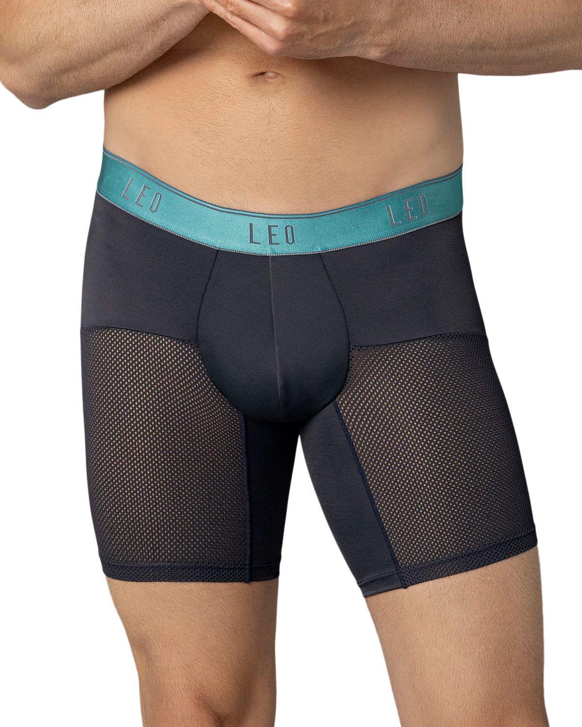 Leo Boxer Masculino Deportivo 033272N Gris Oscuro-0