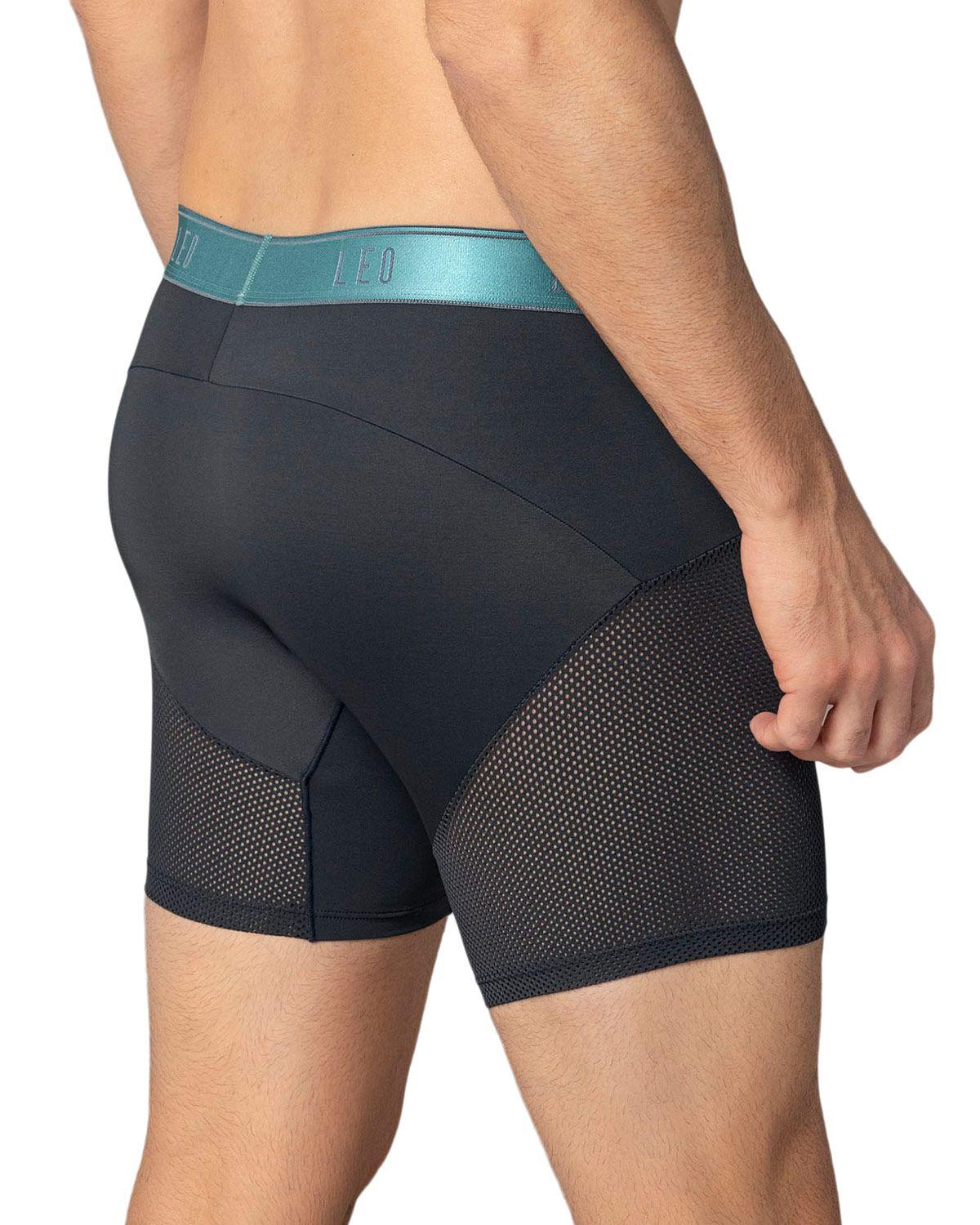 Leo Boxer Masculino Deportivo 033272N Gris Oscuro-1
