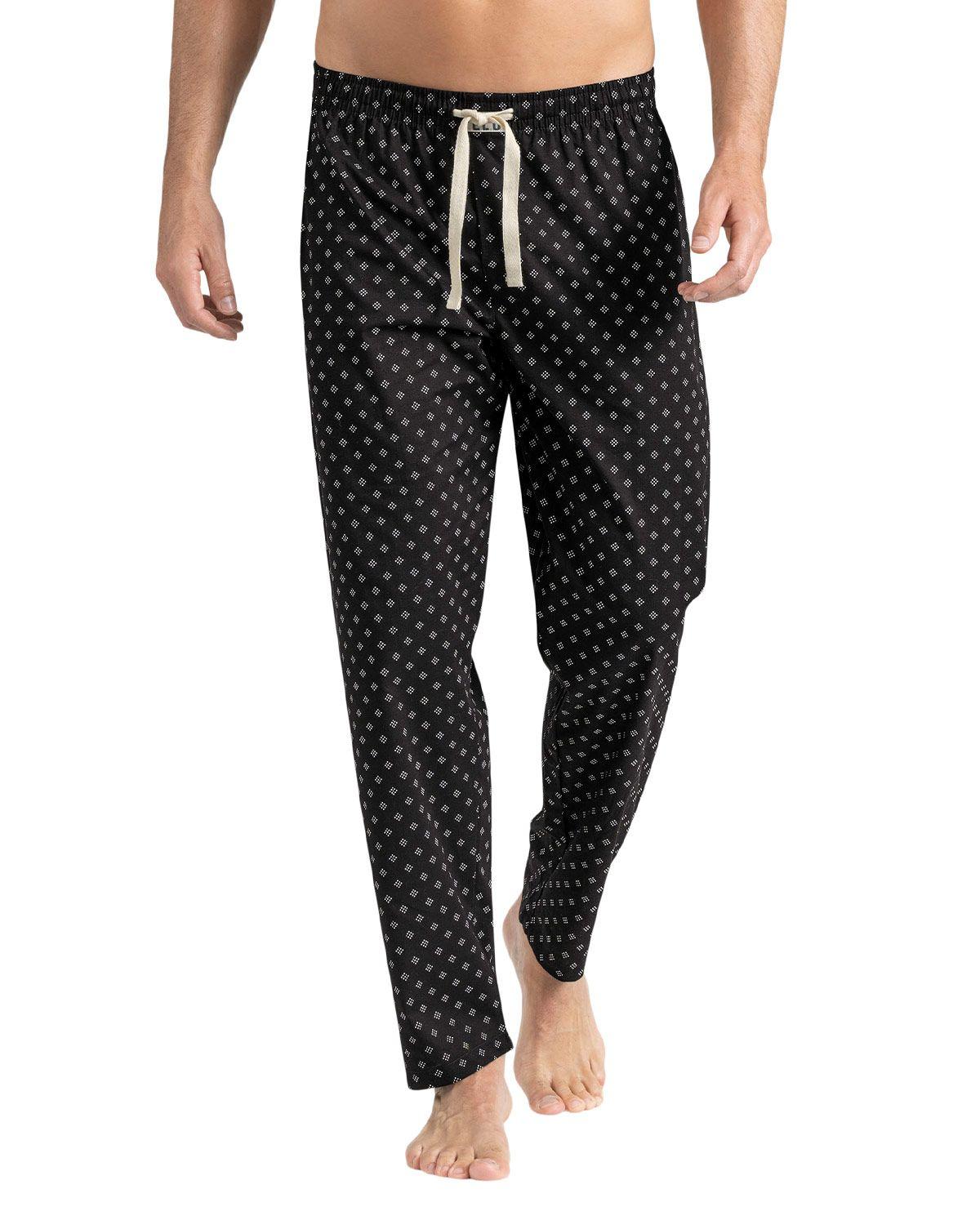 Leo Pantalón largo en algodón cómodo y funcional para hombre 033334 Negro Estampado-0