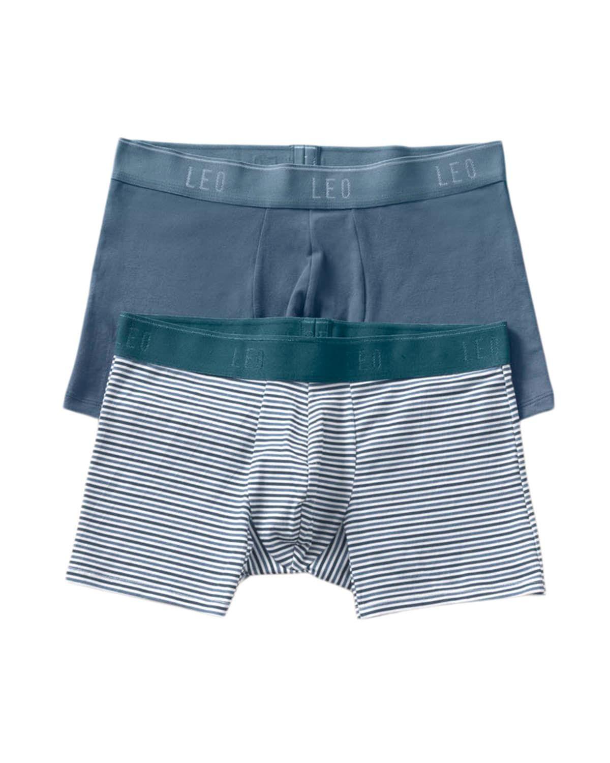 Ropa Interior Masculina Boxer Corto 33212X2 Azul / Rayas-0