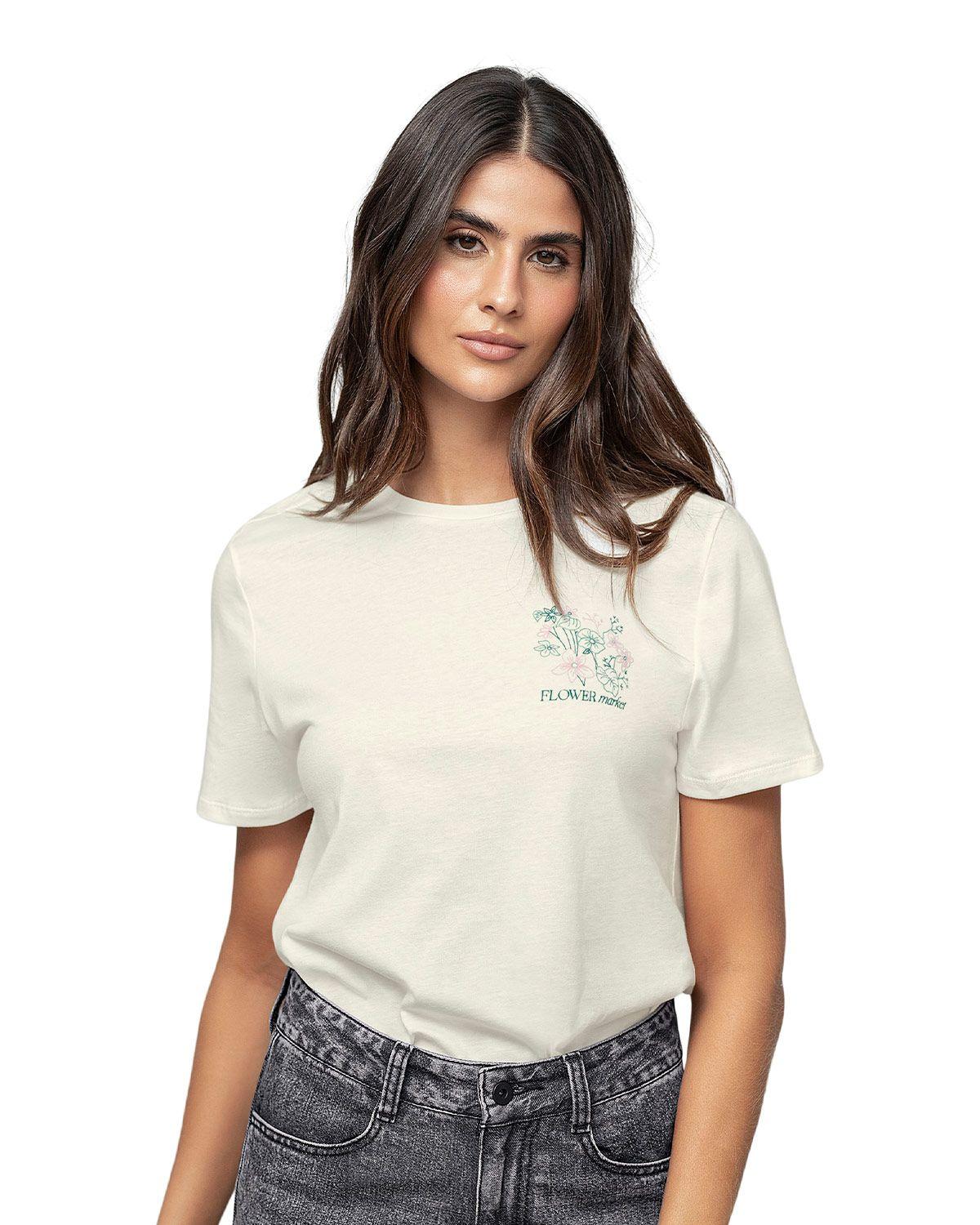 Leonisa Camiseta en algodón manga corta con estampado localizado J1722S Marfil-0
