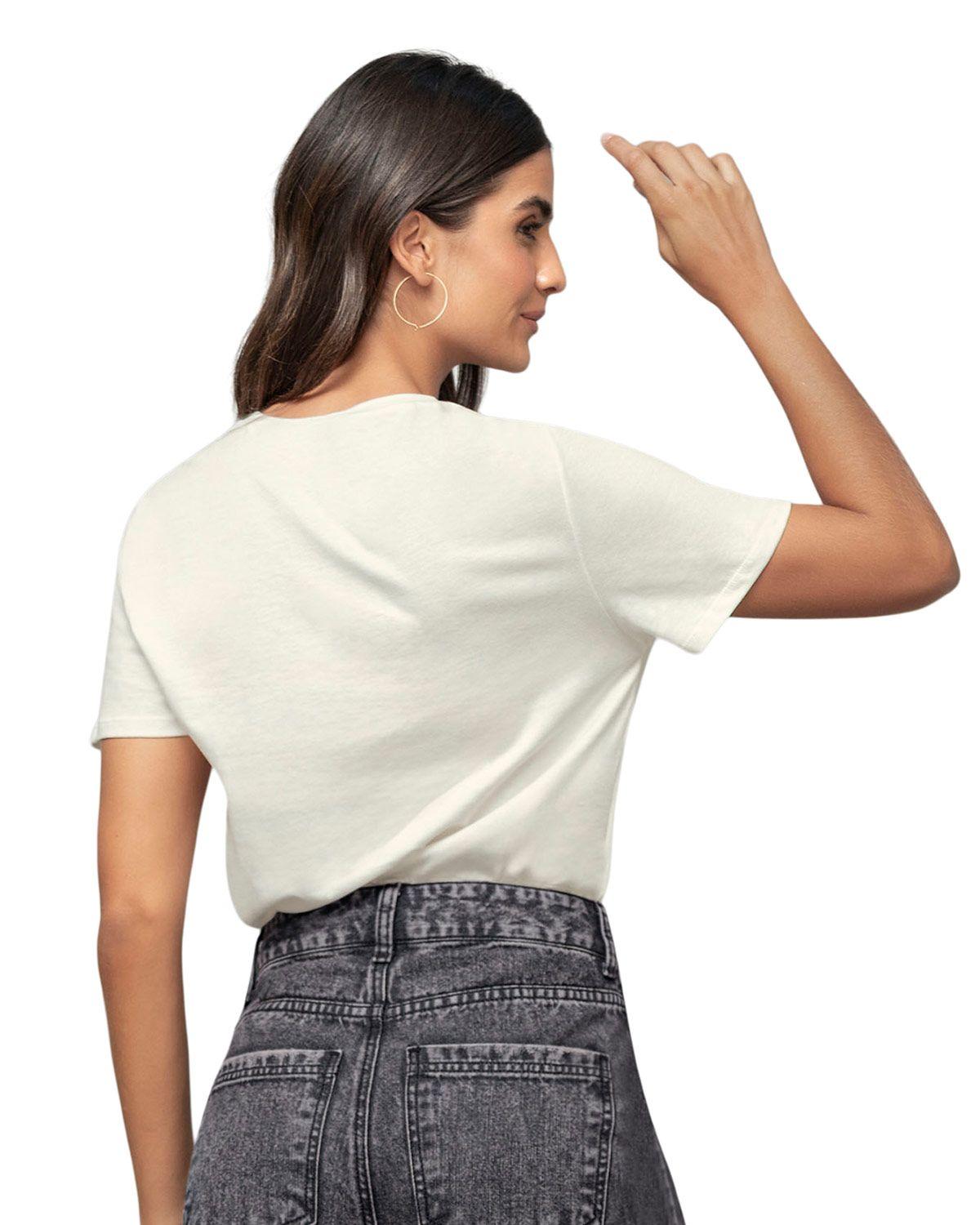 Leonisa Camiseta en algodón manga corta con estampado localizado J1722S Marfil-1