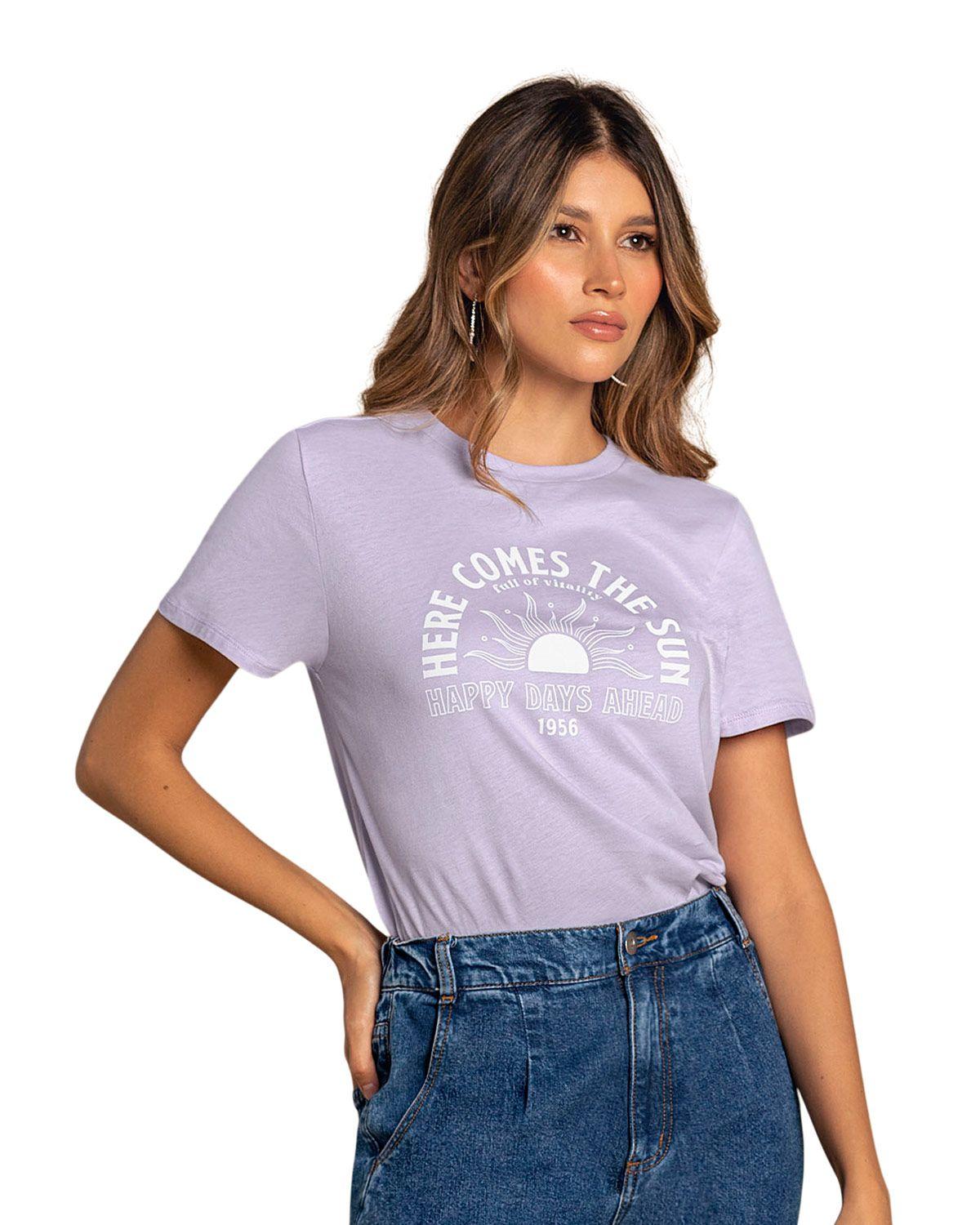 Leonisa Camiseta manga corta con mensaje en el frente F5612S Lila-0