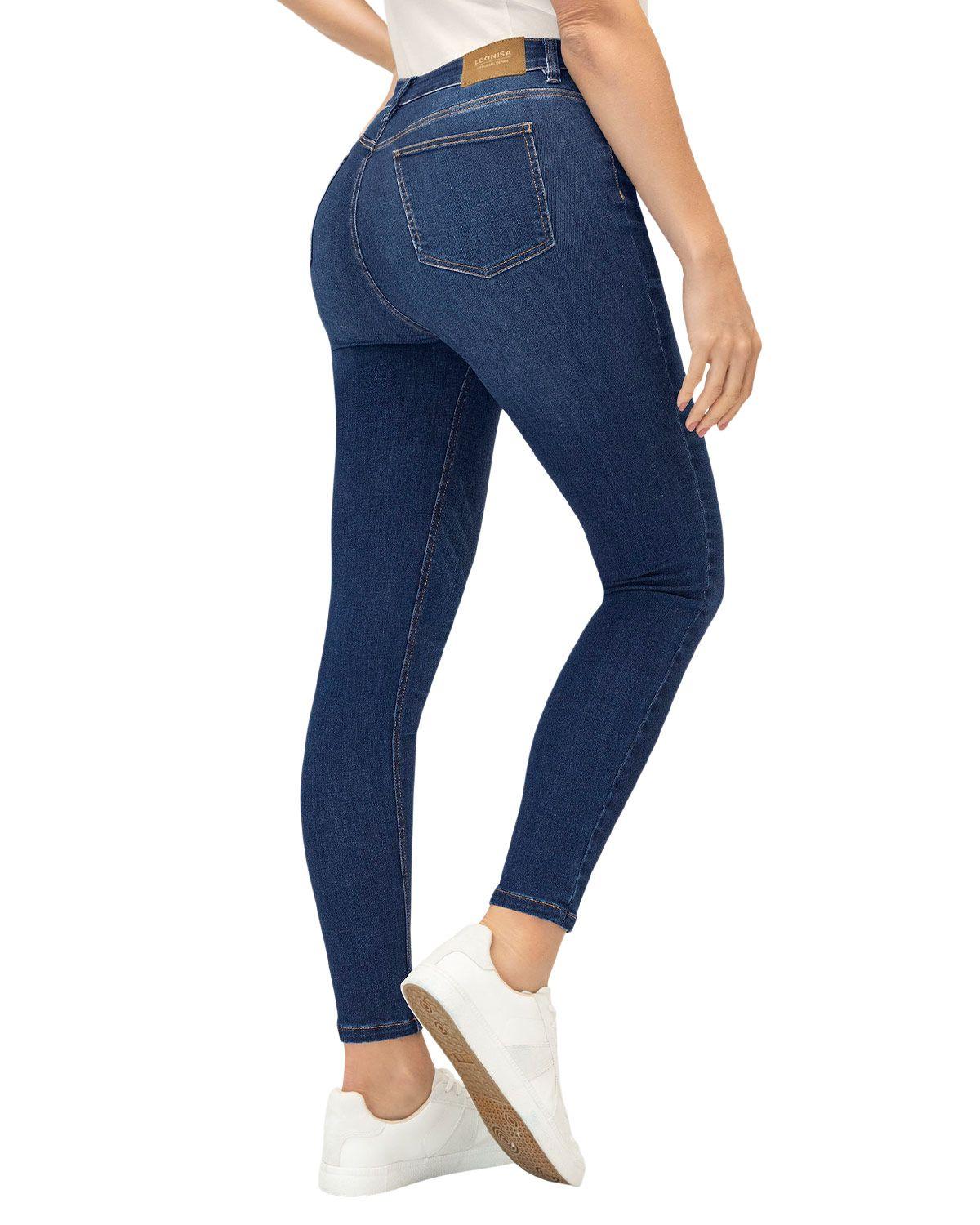 Leonisa Jeans skinny esenciales para mujer DN1 Azul Oscuro-1