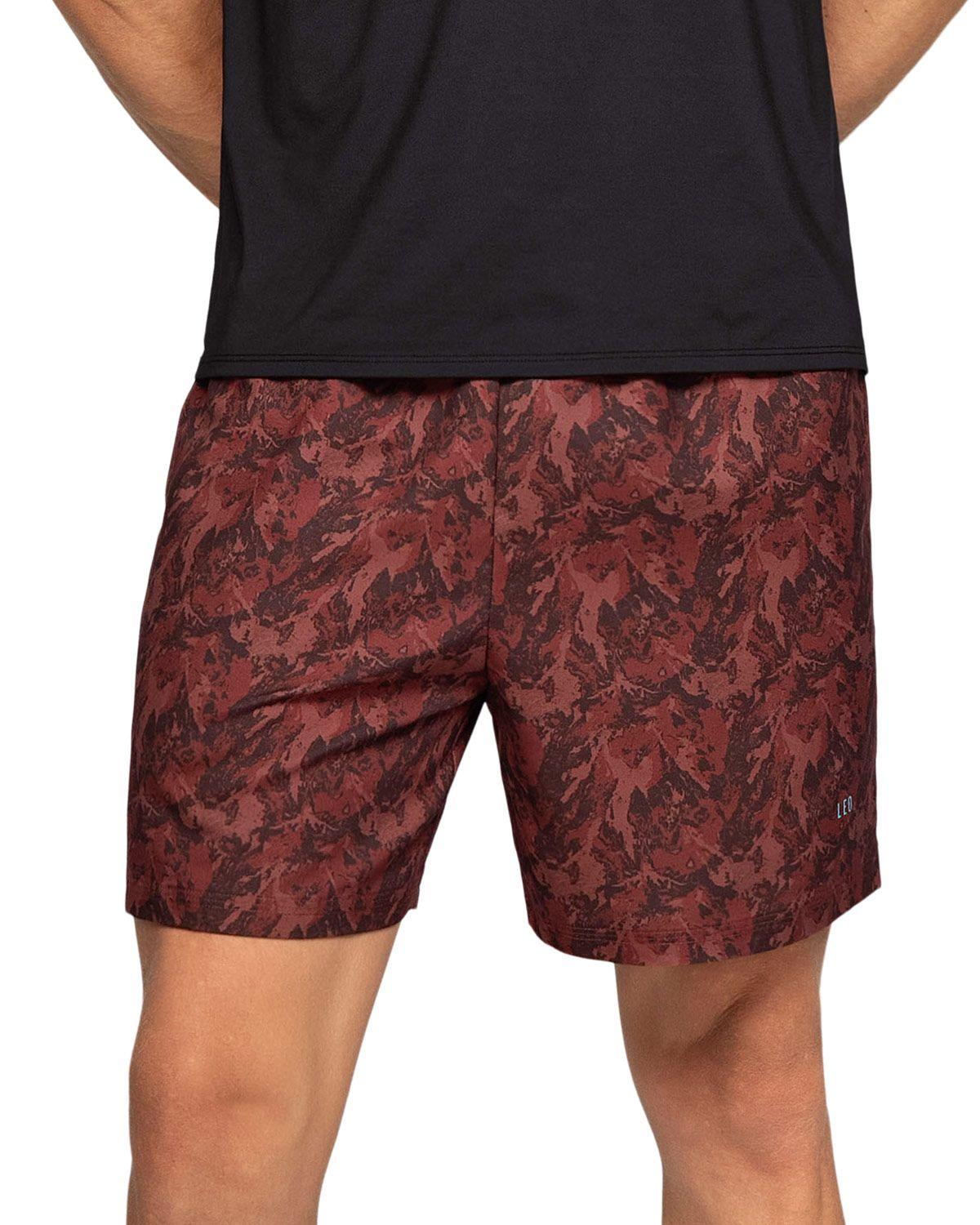 Leo Ropa Deportiva Masculina Pantaloneta 518014N Estampado Vino-0