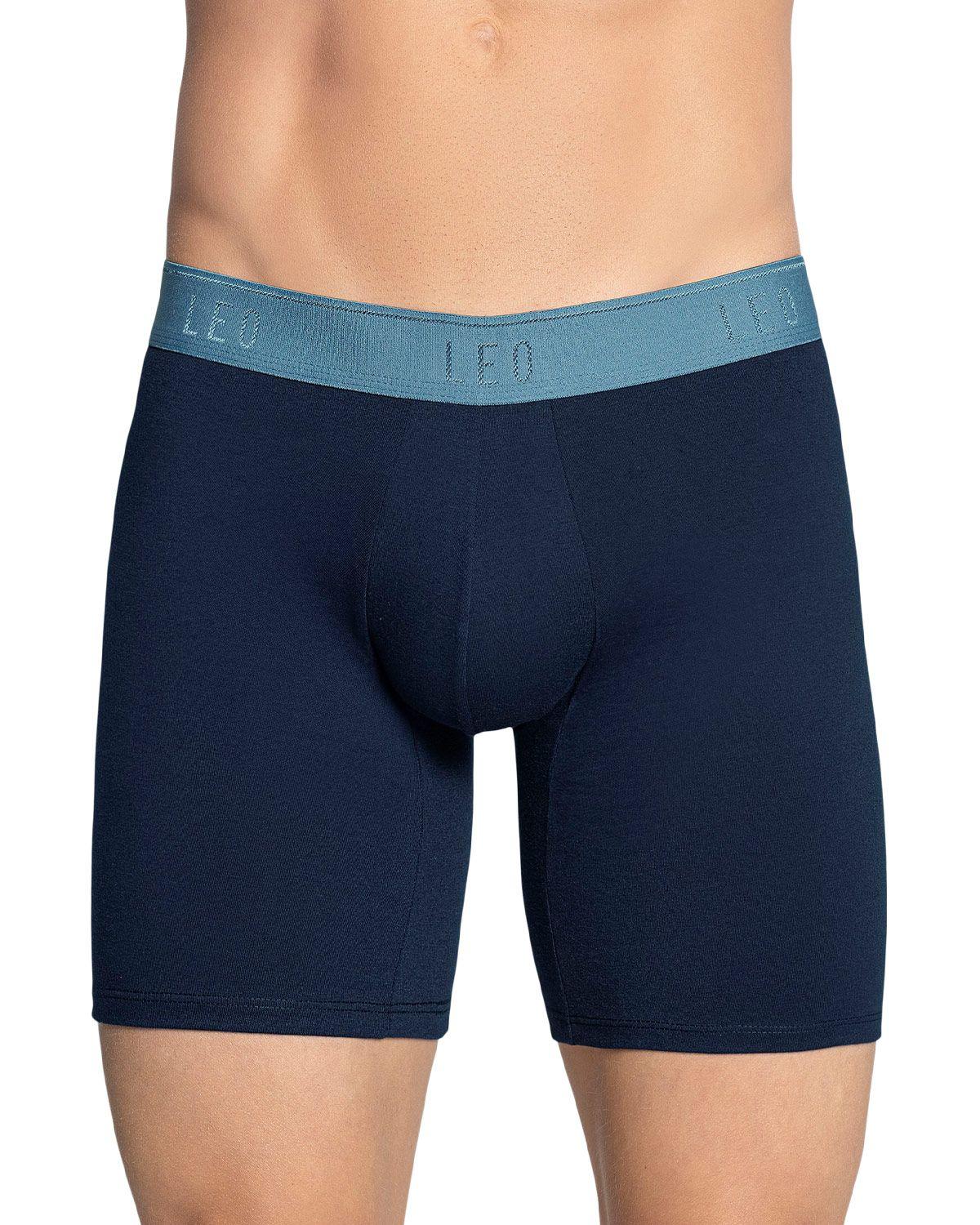 Leo Boxer Masculino Largo 33253X2 Azul Oscuro / Azul Claro-1
