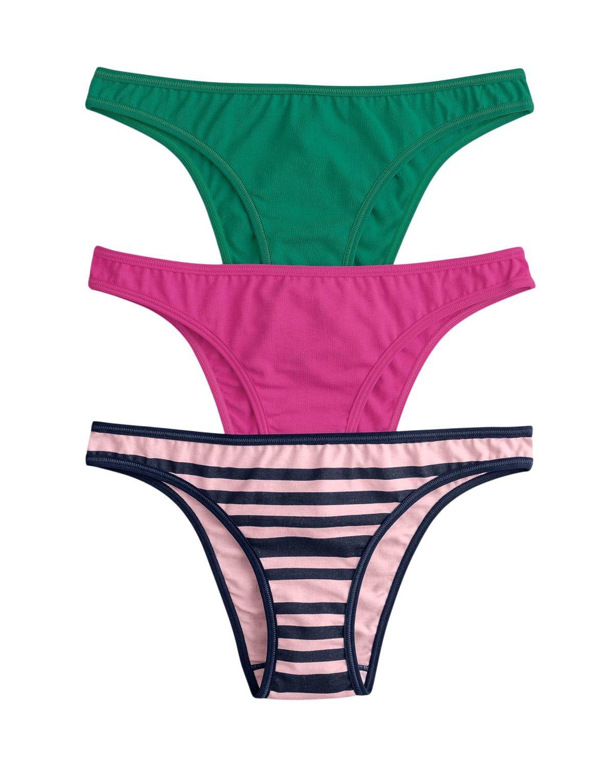 Calzón Tanga 12676X3 Rayas / Fucsia / Ver-1