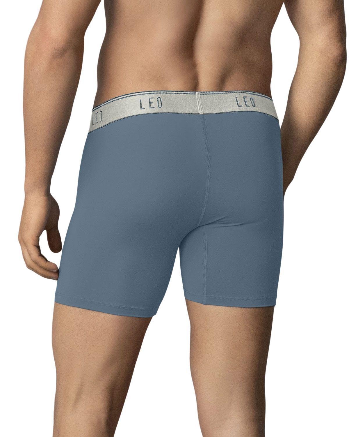 Leo Boxer Masculino 033354 Azul Grisaceo/Elastico Metalizado-1