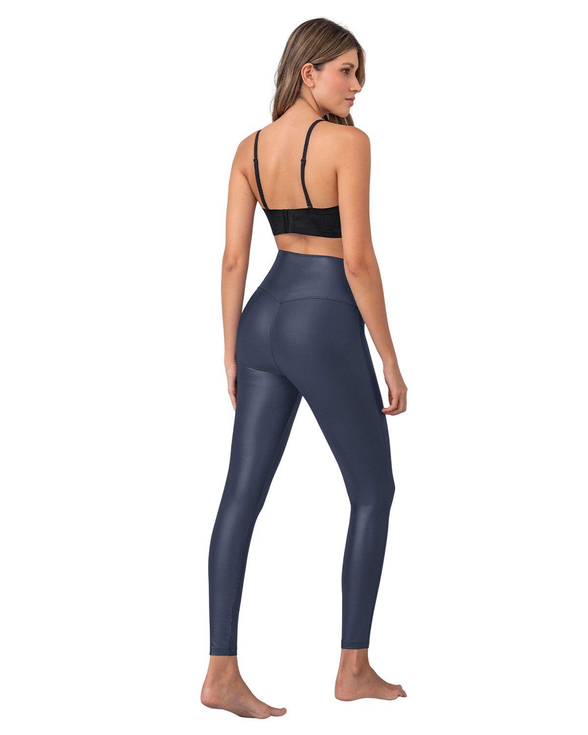 Leonisa Legging con efecto brillo sin costura en la parte frontal 441023 Gris Oscuro-1