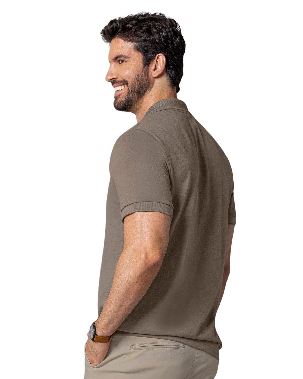 Leo Camiseta tipo polo manga corta masculina M3115 Cafe Medio-1
