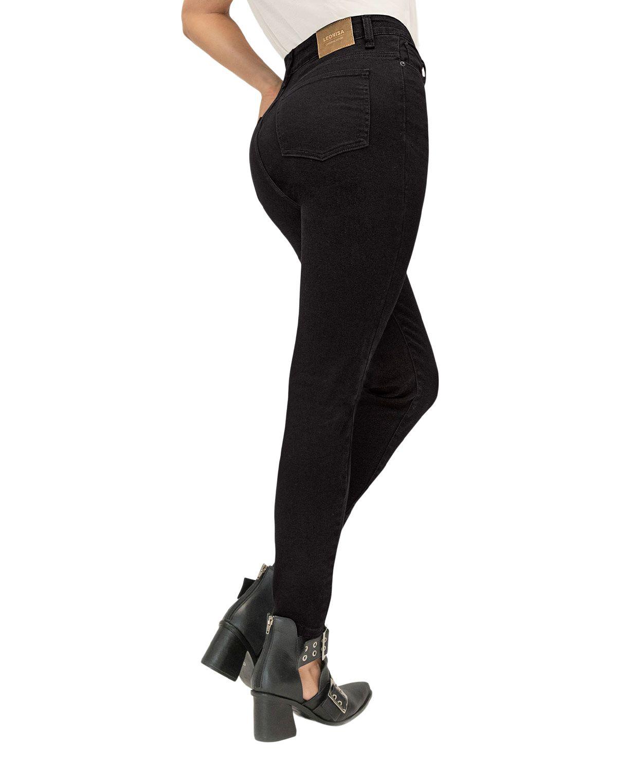 Leonisa Jeans skinny esenciales para mujer DN1 Negro-1