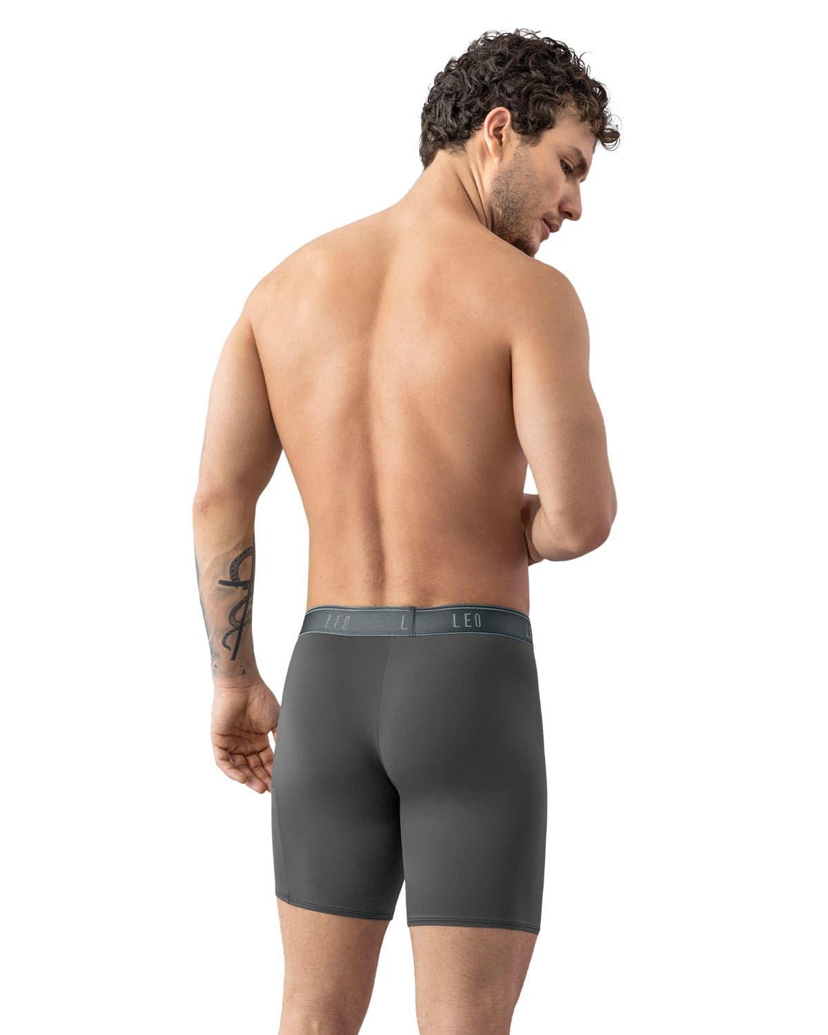 Ropa Interior Masculina Boxer Deportivo 033309 Gris Oscuro-1