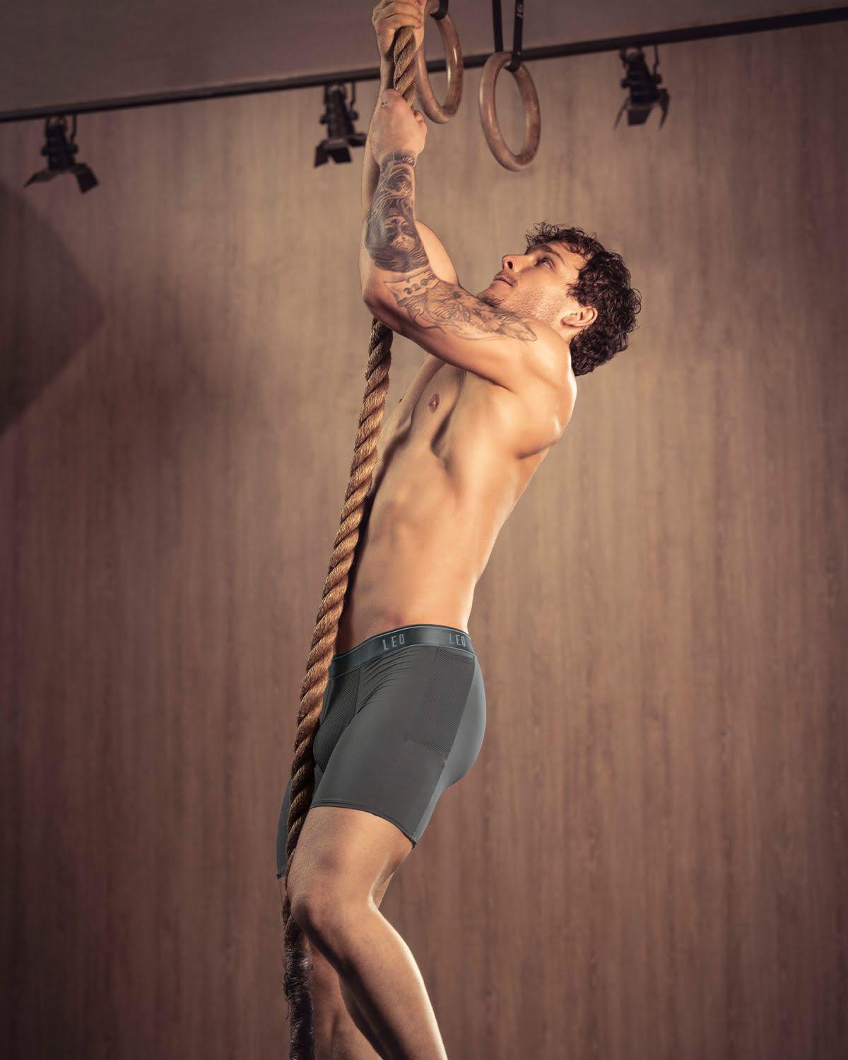 Ropa Interior Masculina Boxer Deportivo 033309 Gris Oscuro-3