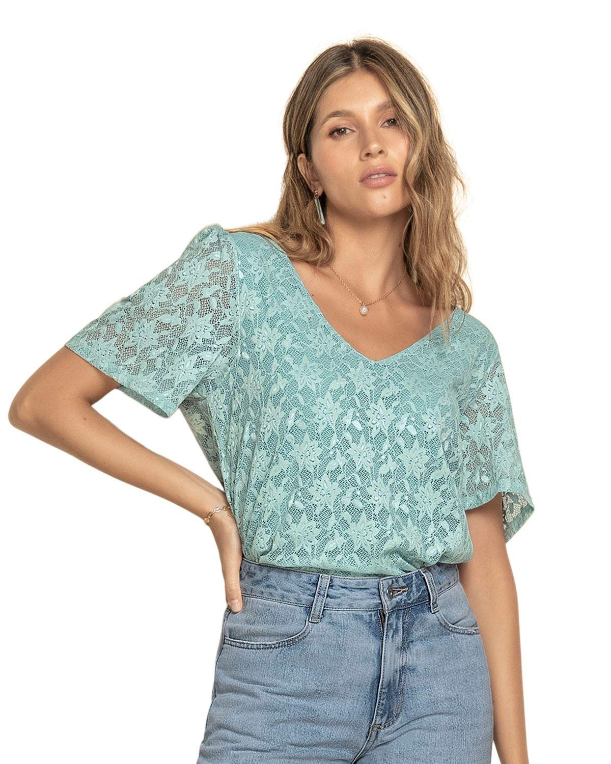 Leonisa Ropa Exterior Camiseta F6898  Verde / Azul-0