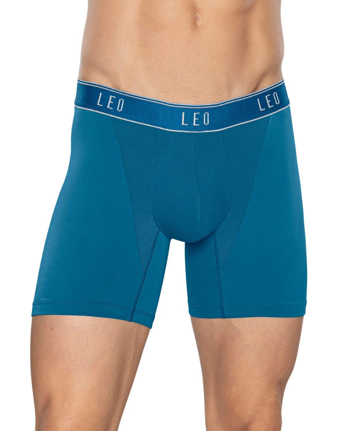 Leo Ropa Interior Masculina Boxer Medio 033354 Azul Oscuro-0