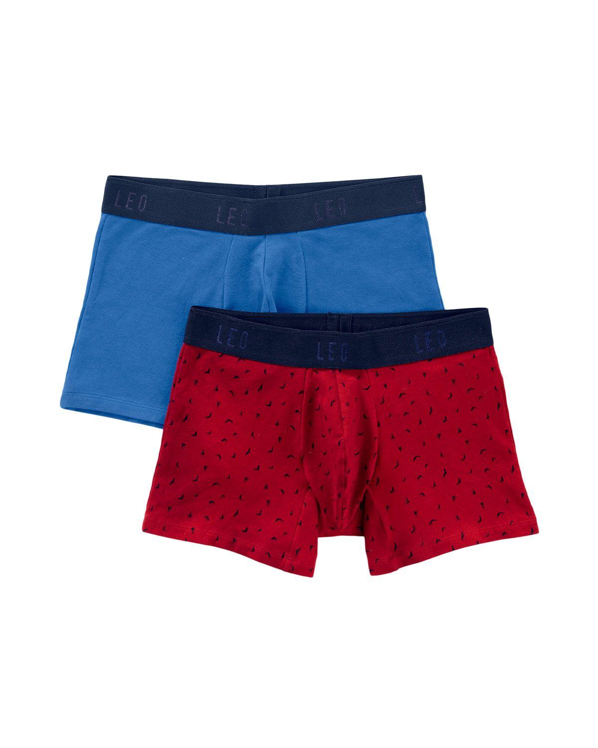 Leo Boxer Masculino Corto 33212X2 Azul / Estampado Puntos-0