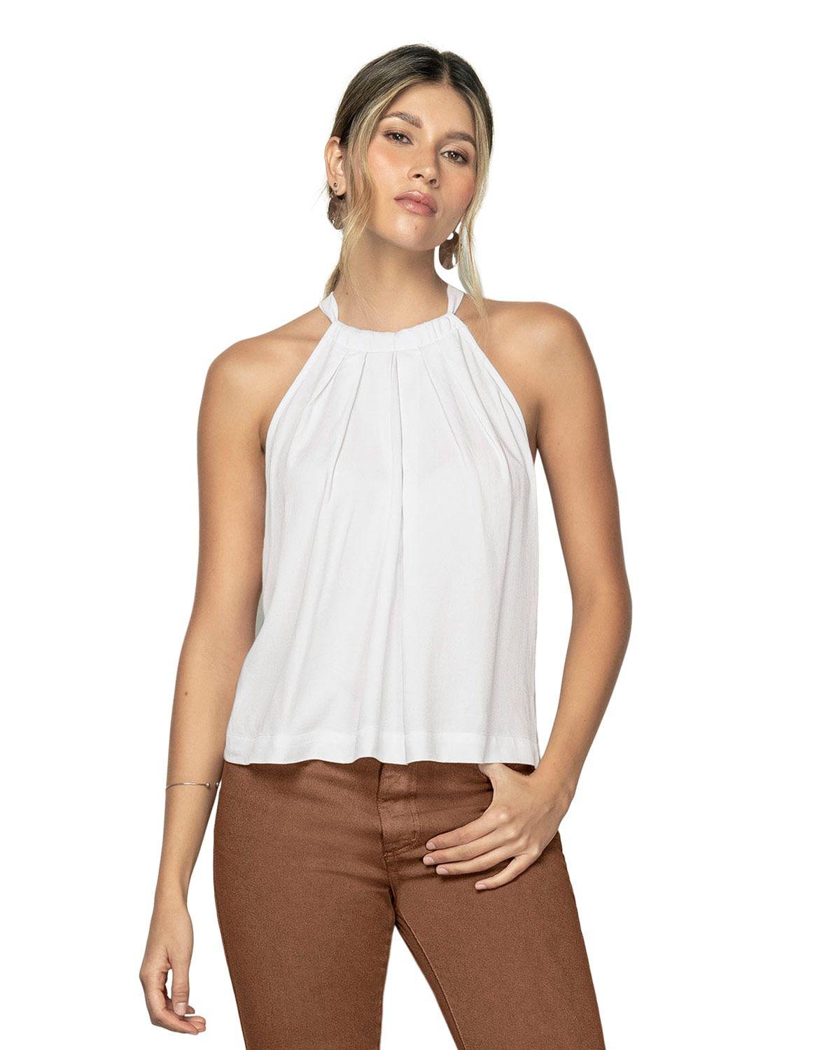 Leonisa Blusa hombros descubiertos anudable en espalda F6982 Blanco-0