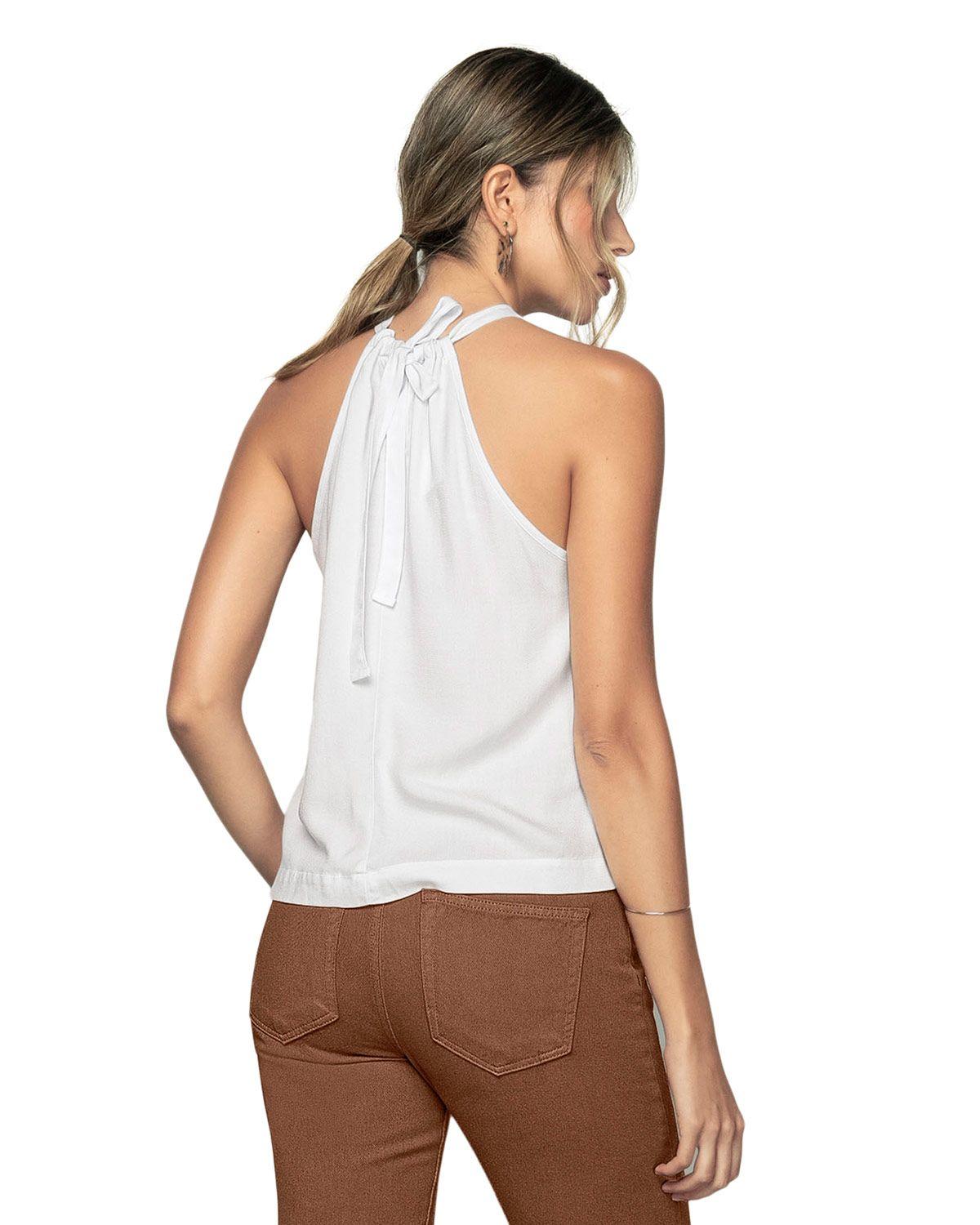 Leonisa Blusa hombros descubiertos anudable en espalda F6982 Blanco-1