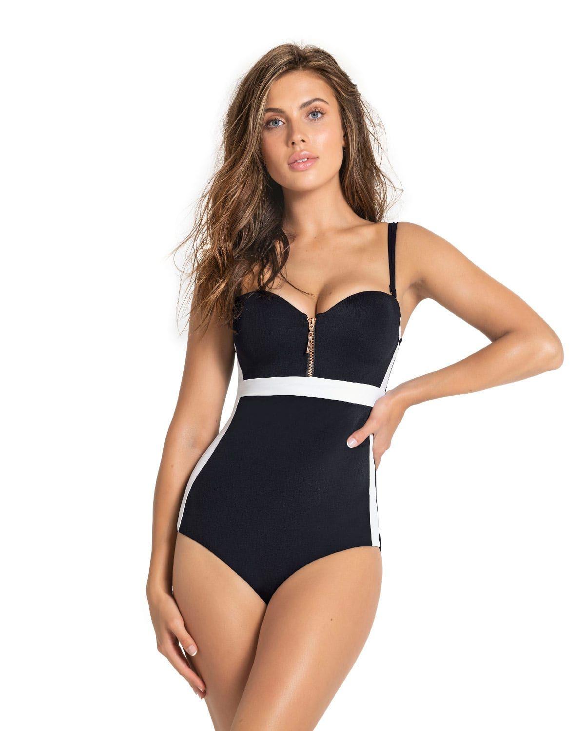 Traje de Baño Entero Control 190664B Negro-0
