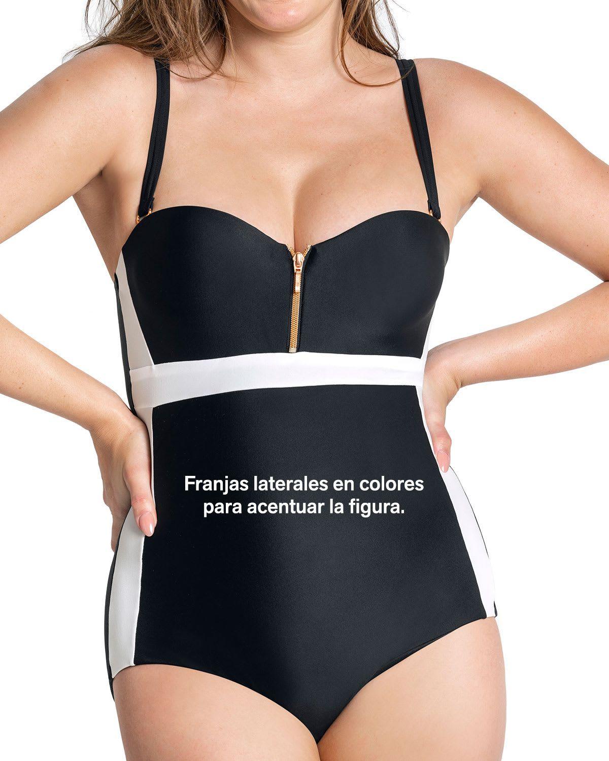Traje de Baño Entero Control 190664B Negro-2