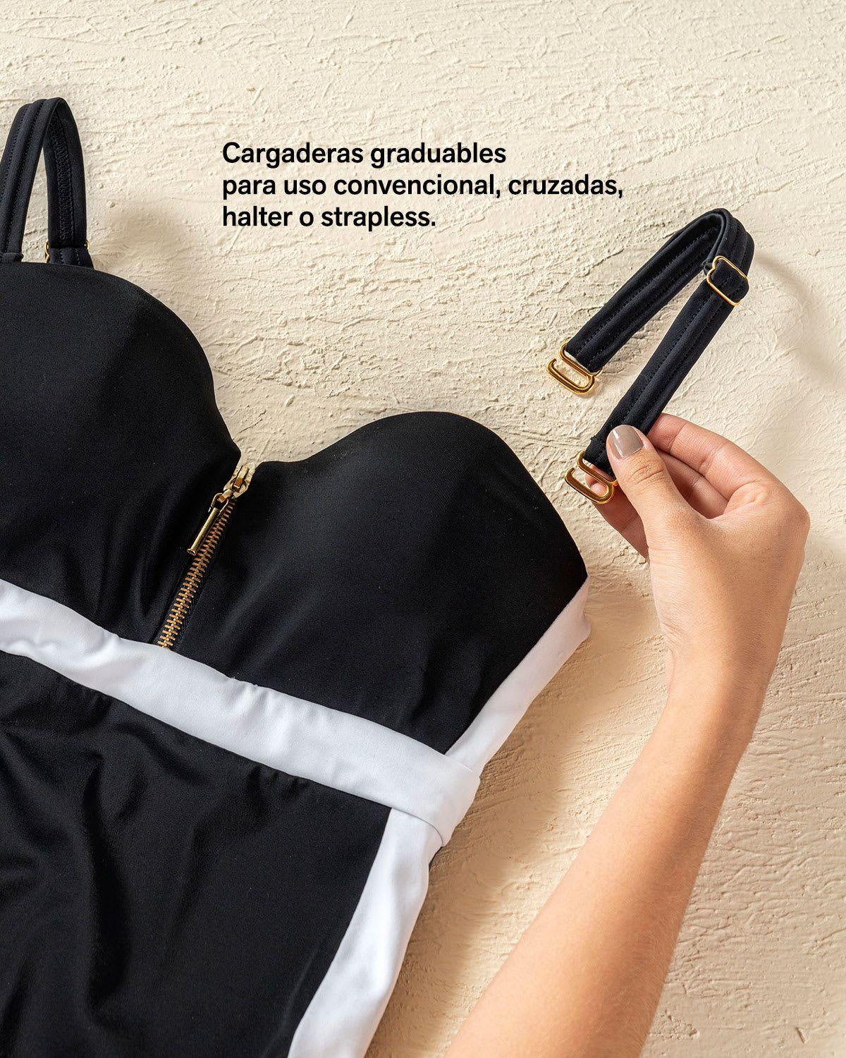 Traje de Baño Entero Control 190664B Negro-3