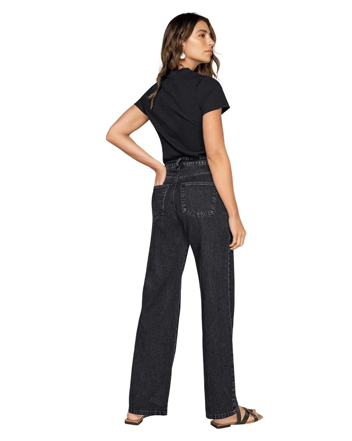 Leonisa Jean tiro alto con bota amplia F6327 Negro-1