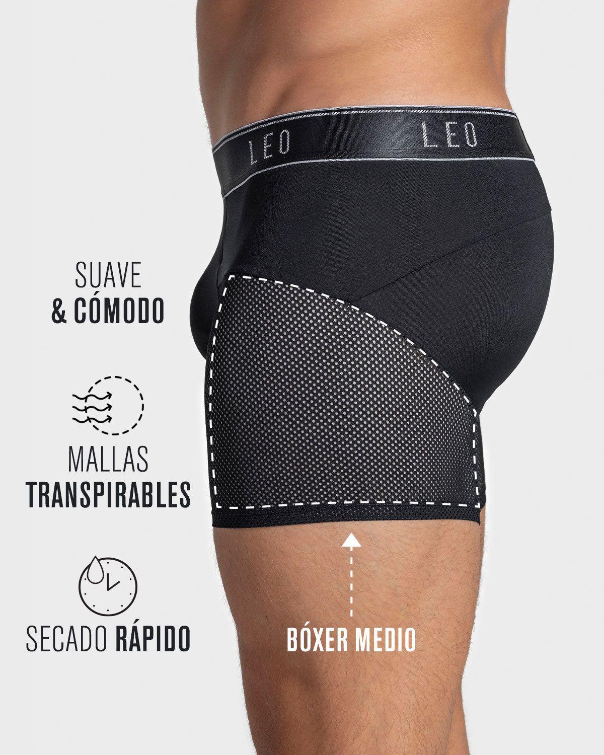 Ropa Interior Masculina Boxer Deportivo 033272N Negro/VerdeO-2