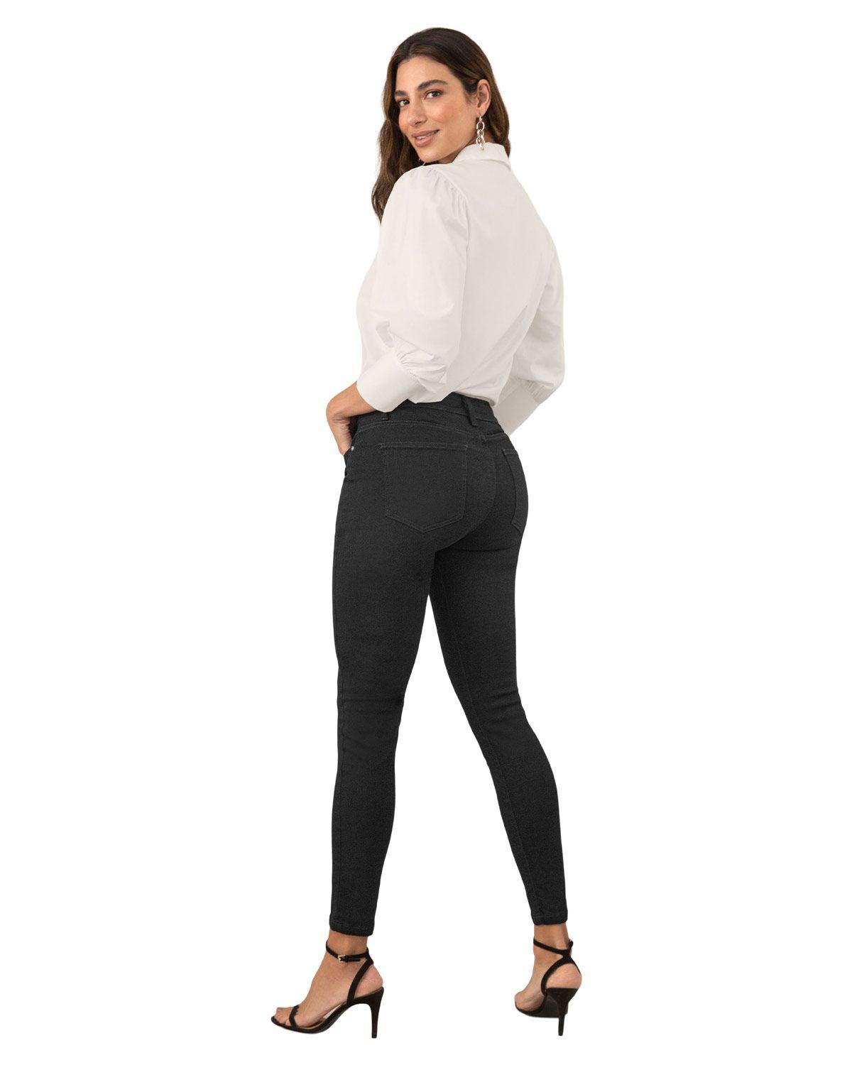 Leonisa Skinny jeans con bolsillos funcionales F6872 Negro-1