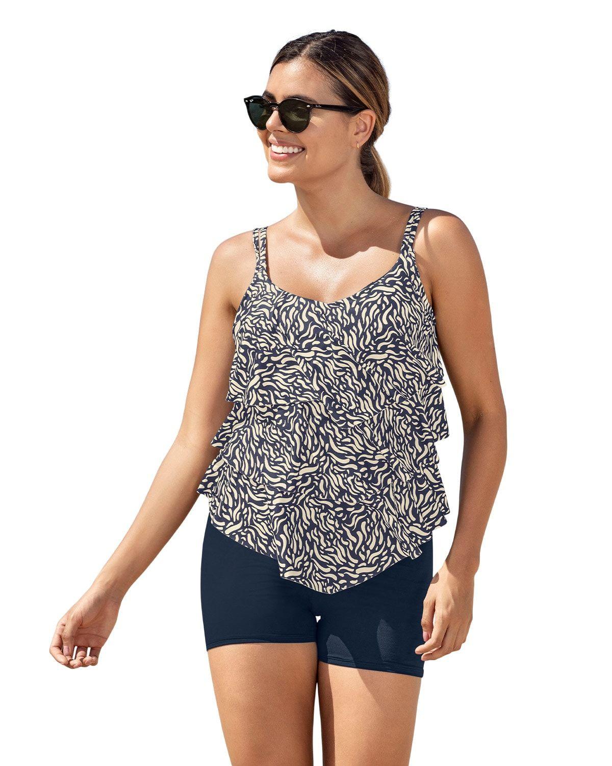 Traje de Baño Tankini 201539N Estampado Bicolor-0