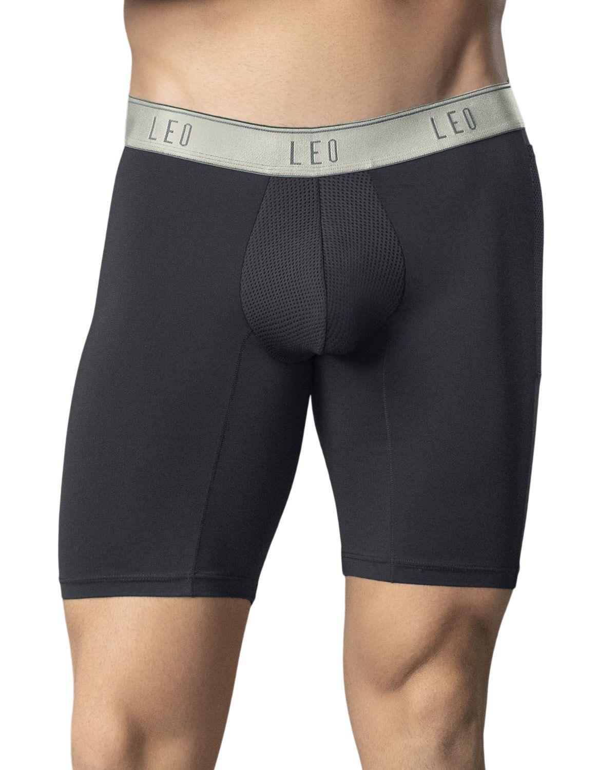 Leo Boxer Masculino Deportivo 033309 Gris/Elastico Metalico-0
