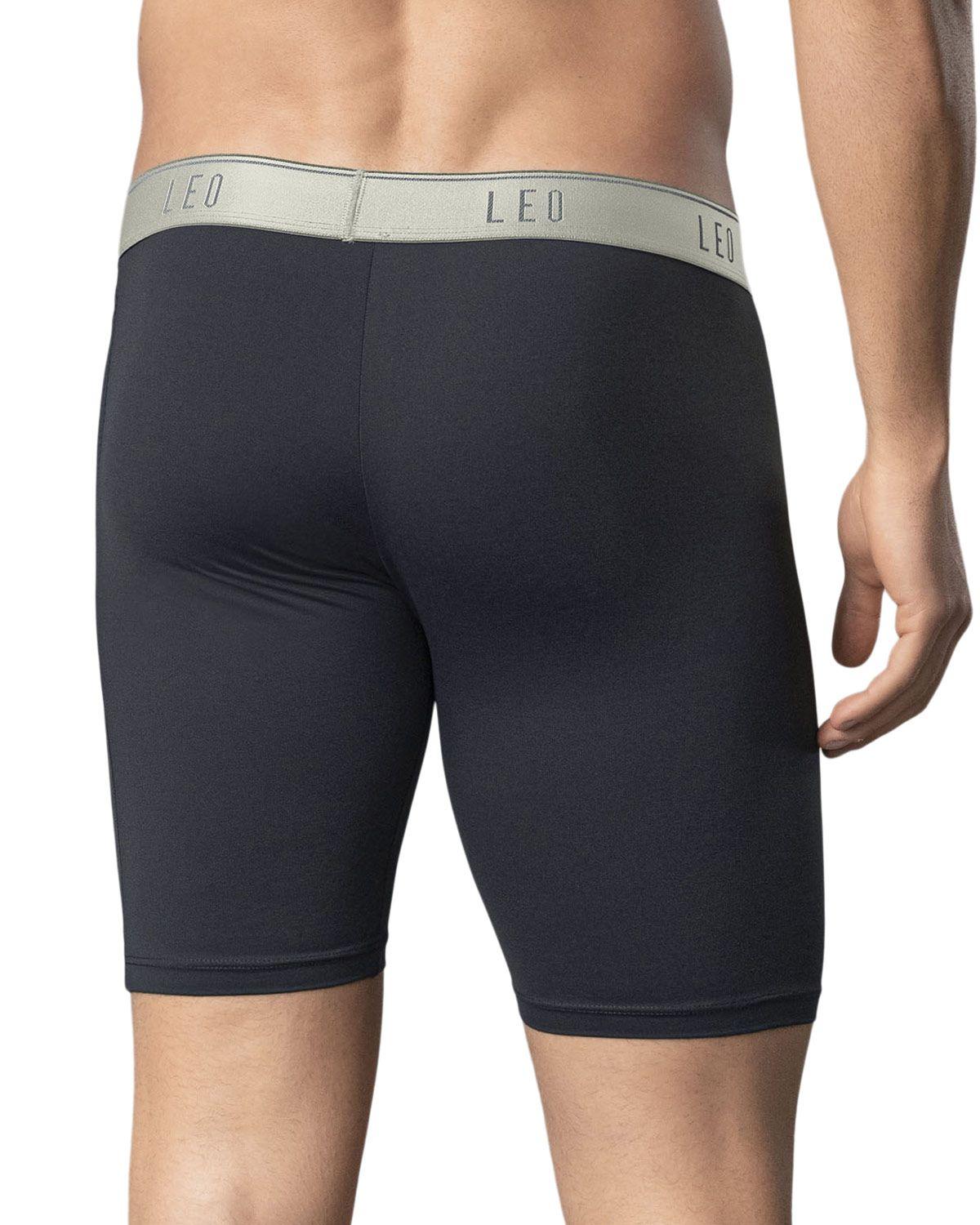 Leo Boxer Masculino Deportivo 033309 Gris/Elastico Metalico-1