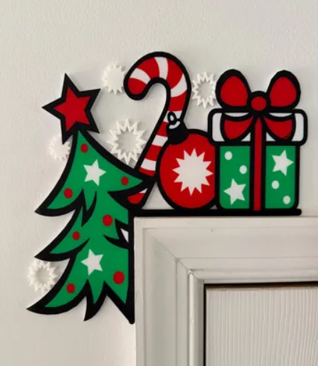 Adorno - Esquina de puerta navideño-3