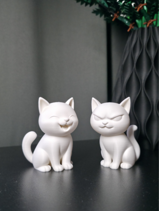 Figura- Pack de 2 Esculturas Gatos Felices y Gruñones-1