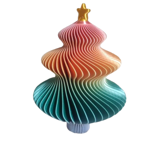 Decoración Navideña - Árbol multicolor en forma de espiral-0