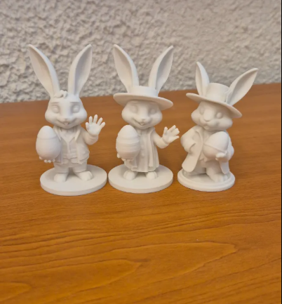Figuras Conejitos elegantes de pascua  (pack 3 un)-2