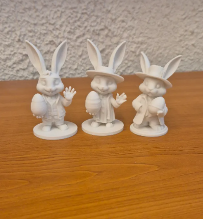 Figuras Conejitos elegantes de pascua  (pack 3 un)-3