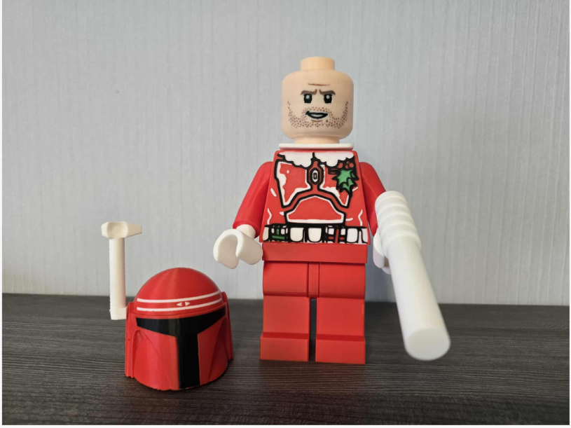 Mandalorian Edición Roja de Navidad - Figura navideña-2