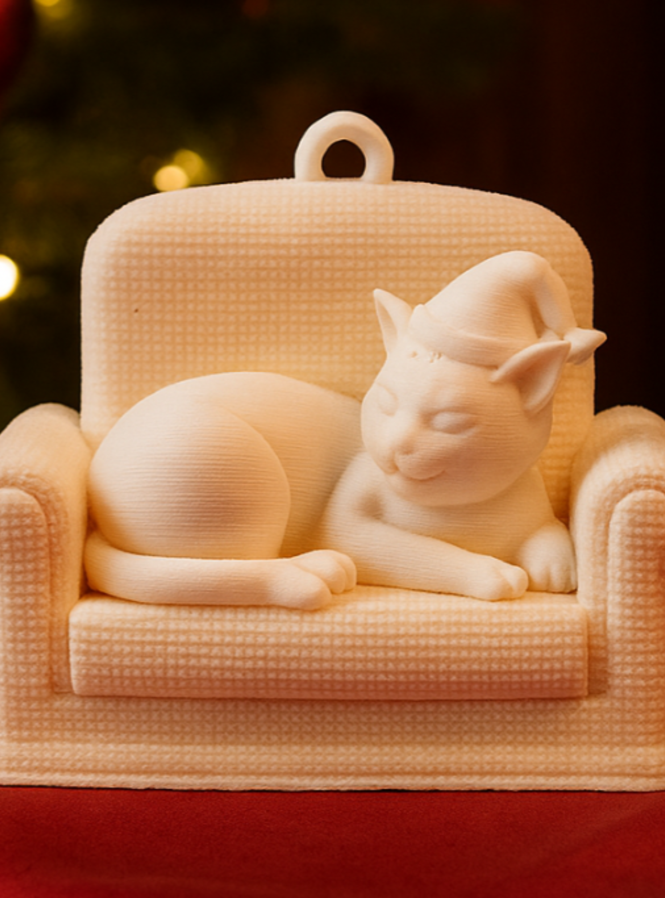 Adorno para el Árbol- Gato Navideño Acogedor-1