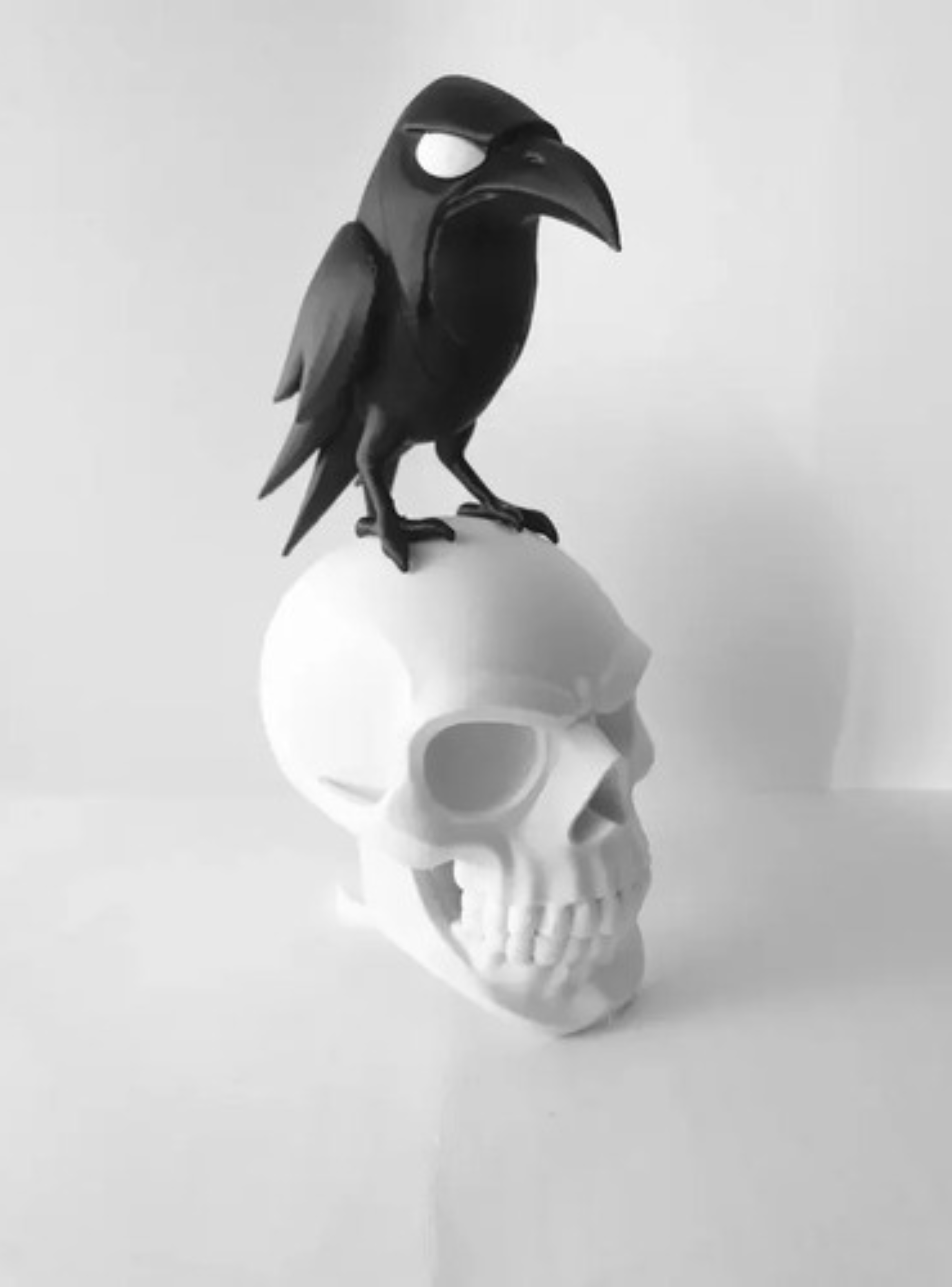  Minimalista Cuervo y Calavera-0